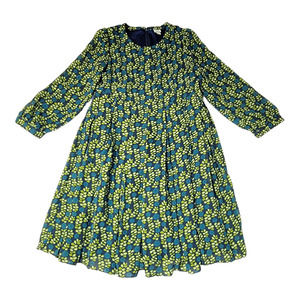 Fossil Sz S Babydoll style Empire Waist dress Blue and Green Floral